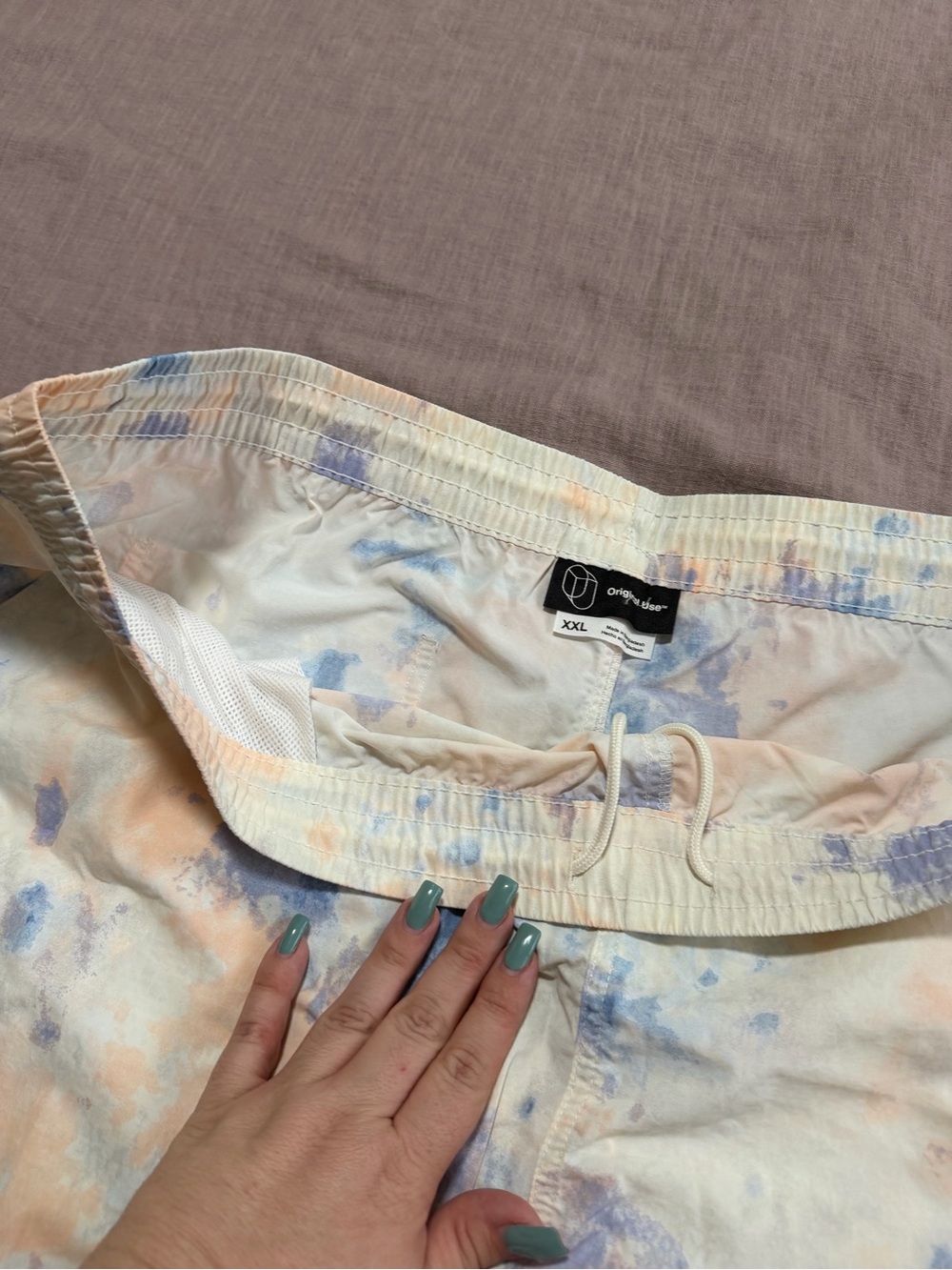 NWT Original Use Tie-Dye Swim Shorts in Blue & Peach Men’s XXL Summer Beach - Picture 6 of 9